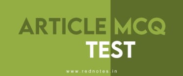 article mcq test-rednotes.in