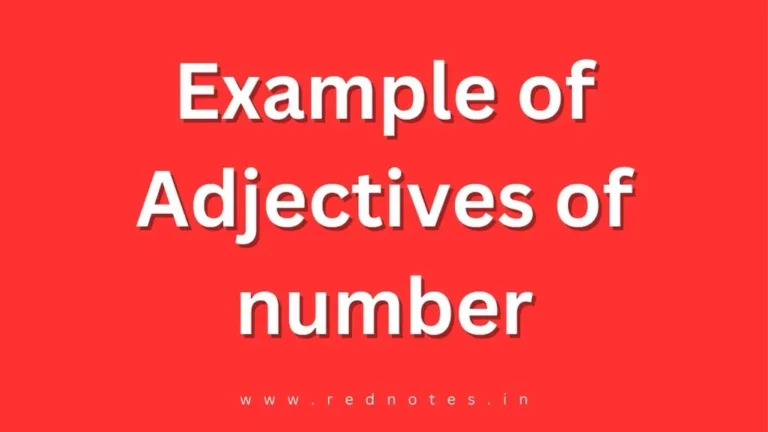 Example of Adjectives of number