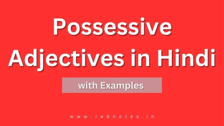 Possessive Adjectives in Hindi – Definition, Sentences and Examples