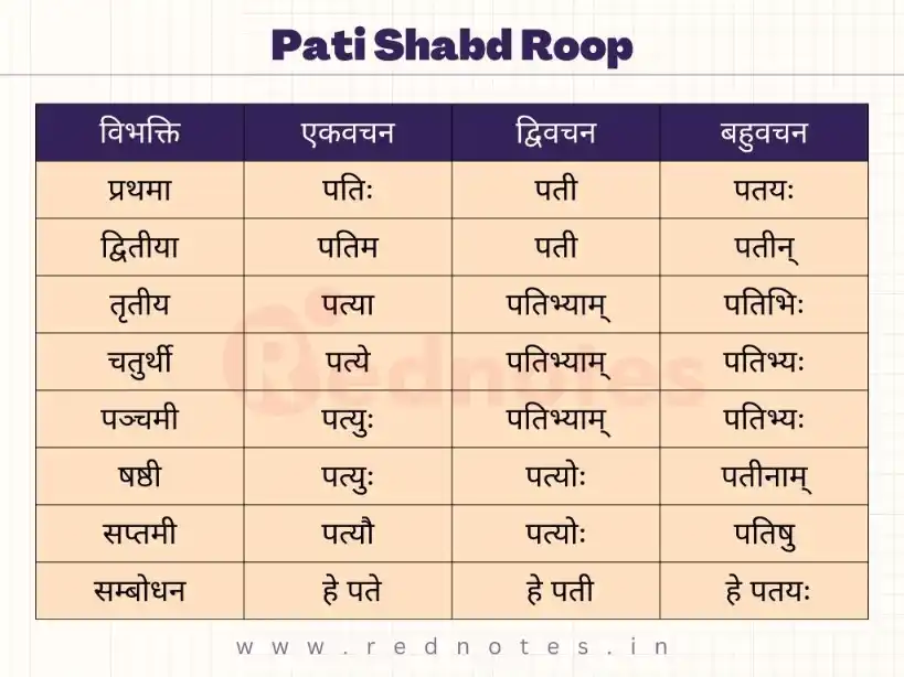 Pati Shabd Roop