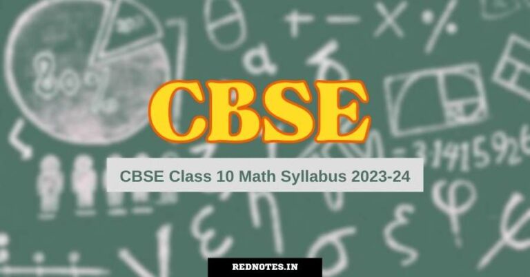 CBSE Class 10 Math Syllabus 2023-24