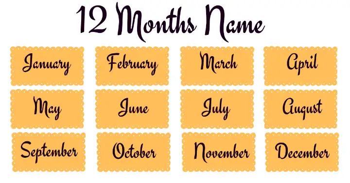 Months Name in Hindi – 12 Month Name